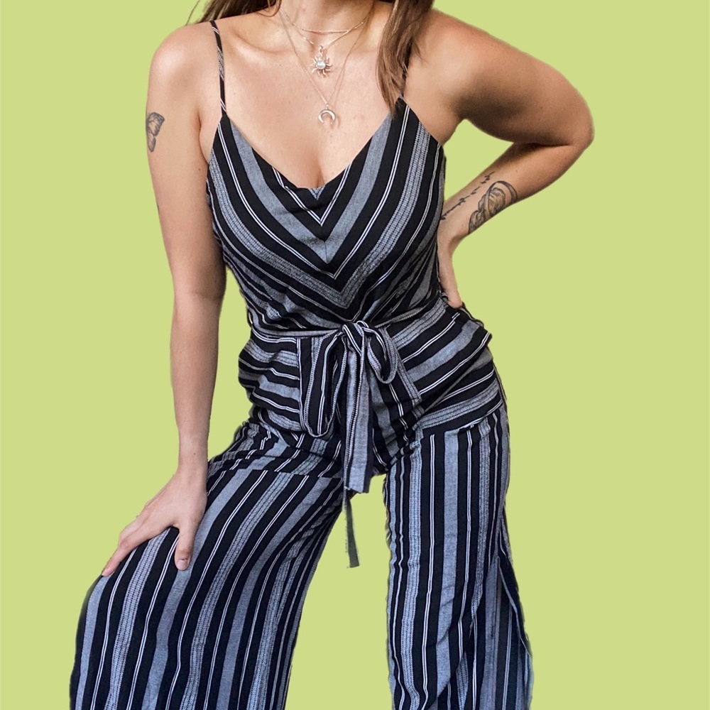 Summer Striped Wide Leg Jumpsuit